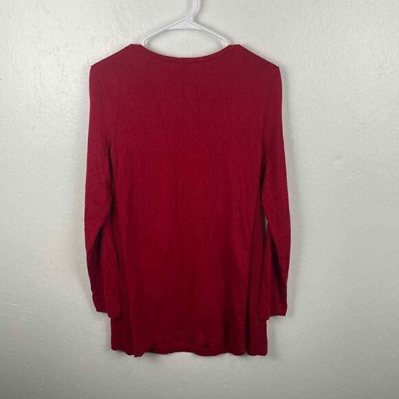 J. Jill‎ Red Knit Sweater Tunic Dress Size S Cotton Viscose/Rayon Nylon - Picture 7 of 7